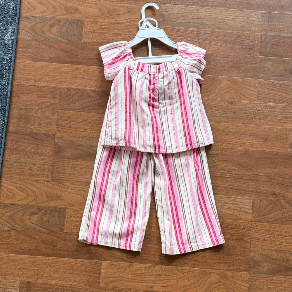 btween Pink and White Striped Kids Set
